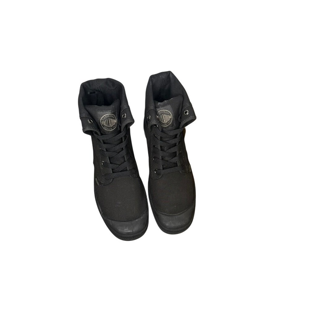 Palladium Baggy Mens Black Canvas Boots Lace Up Casual Ankle Shoes Size 10‎